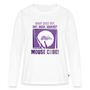 What does dot, dash, squeak do? Mouse code - Women's Premium Organic Long Sleeve Shirt - white - Front - Julia (174cm)