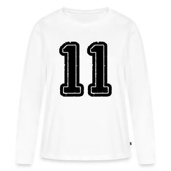 11 - T-shirt manches longues Premium bio Femme - blanc - Devant - Julia (174cm)