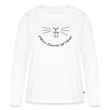Mein Name is Hase – Art drôle de proverbe allemand - T-shirt manches longues Premium bio Femme - blanc - Devant - Julia (174cm)