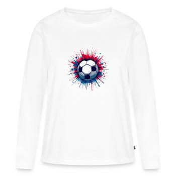 Splash Soccer Ball - Frauen Premium Bio Langarmshirt - Weiß - Vorne - Julia (174cm)