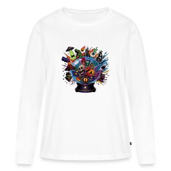 Cosmic Oracle Sphere - Women's Premium Organic Long Sleeve Shirt - white - Front - Julia (174cm)
