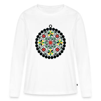 Bijoux de Kabylie - T-shirt manches longues Premium bio Femme - blanc - Devant - Julia (174cm)