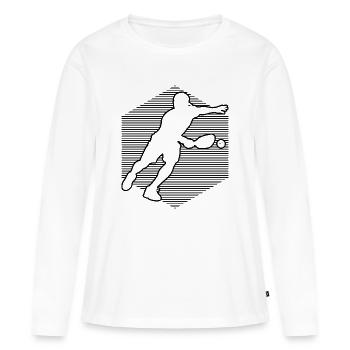 Cadeau d’entraîneur de pickleball pour les fans de Pickleball - T-shirt manches longues Premium bio Femme - blanc - Devant - Julia (174cm)