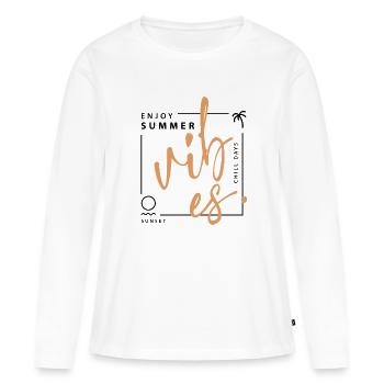 Summer Vibes - Women's Premium Organic Long Sleeve Shirt - white - Front - Julia (174cm)