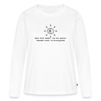 KI Humor - Frauen Premium Bio Langarmshirt - Weiß - Vorne - Julia (174cm)
