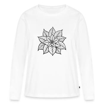 Poinsettia - T-shirt manches longues Premium bio Femme - blanc - Devant - Julia (174cm)
