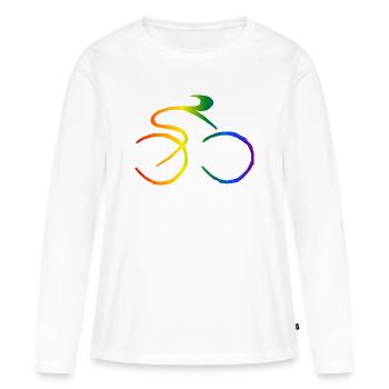 Bicycle Rainbow - T-shirt manches longues Premium bio Femme - blanc - Devant - Julia (174cm)