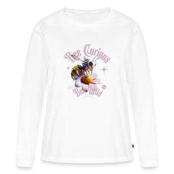Sois curieux Be Wild Bee Blossom - T-shirt manches longues Premium bio Femme - blanc - Devant - Julia (174cm)