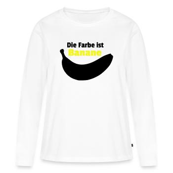 Farbe Banane - Frauen Premium Bio Langarmshirt - Weiß - Vorne - Julia (174cm)