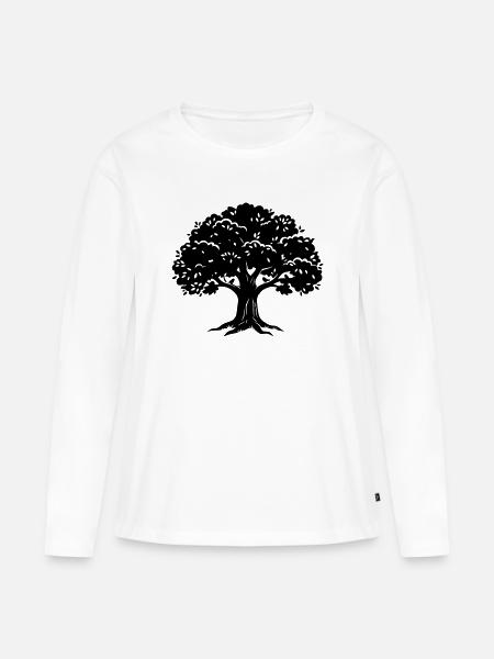 Baum - Frauen Premium Bio Langarmshirt - Weiß