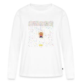 Célébration du but de la mascotte du chat - T-shirt manches longues Premium bio Femme - blanc - Devant - Julia (174cm)