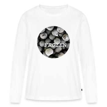 Art circulaire circulaire Frozen Chokeberry - T-shirt manches longues Premium bio Femme - blanc - Devant - Julia (174cm)