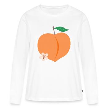 Fleur de Cœur de Pêcher - T-shirt manches longues Premium bio Femme - blanc - Devant - Julia (174cm)