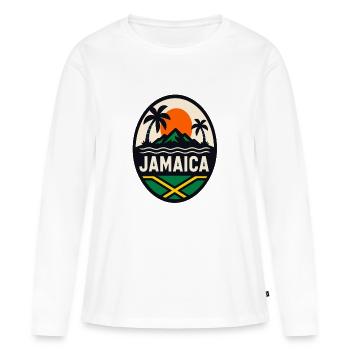 Coucher de soleil des palmiers de Jamaïque - T-shirt manches longues Premium bio Femme - blanc - Devant - Julia (174cm)
