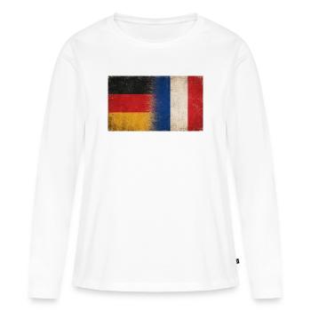 Drapeau d’amitié Allemagne France - T-shirt manches longues Premium bio Femme - blanc - Devant - Julia (174cm)