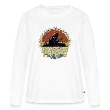 66th Birthday Rocking the crowd GIT 08/1960 - Women's Premium Organic Long Sleeve Shirt - white - Front - Julia (174cm)