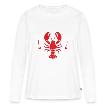 Le homard est mon endroit heureux - T-shirt manches longues Premium bio Femme - blanc - Devant - Julia (174cm)