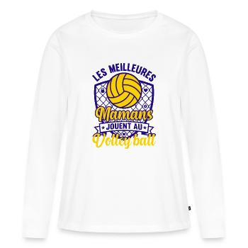 Meilleures Mamans Jouent Au Volley-Ball - T-shirt manches longues Premium bio Femme - blanc - Devant - Julia (174cm)