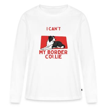 Mon border collie est allergique pour enfants Humour - T-shirt manches longues Premium bio Femme - blanc - Devant - Julia (174cm)