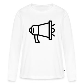 mégaphone - T-shirt manches longues Premium bio Femme - blanc - Devant - Julia (174cm)