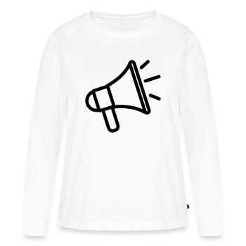 mégaphone - T-shirt manches longues Premium bio Femme - blanc - Devant - Julia (174cm)