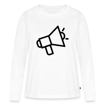 mégaphone - T-shirt manches longues Premium bio Femme - blanc - Devant - Julia (174cm)
