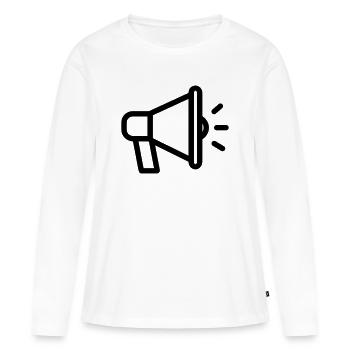 mégaphone - T-shirt manches longues Premium bio Femme - blanc - Devant - Julia (174cm)