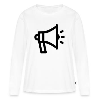mégaphone - T-shirt manches longues Premium bio Femme - blanc - Devant - Julia (174cm)