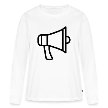 mégaphone - T-shirt manches longues Premium bio Femme - blanc - Devant - Julia (174cm)