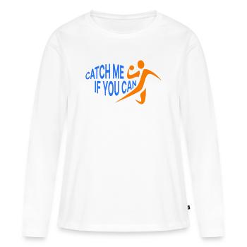 Handball | Attrape-moi - T-shirt manches longues Premium bio Femme - blanc - Devant - Julia (174cm)