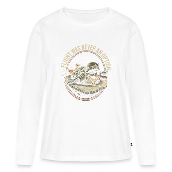 Battle Tank Turtle Patch - Women's Premium Organic Long Sleeve Shirt - white - Front - Julia (174cm)