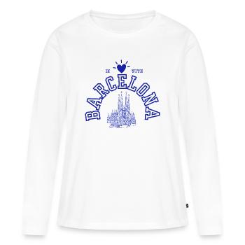 Amour de Barcelone avec la Sagrada Família - T-shirt manches longues Premium bio Femme - blanc - Devant - Julia (174cm)