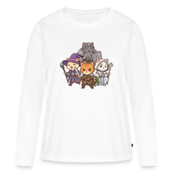 Fête des chats jeux de rôle à Kawaii - T-shirt manches longues Premium bio Femme - blanc - Devant - Julia (174cm)