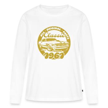 65. Geburtstag - Klassiker Musclecar 08/1961 - Frauen Premium Bio Langarmshirt - Weiß - Vorne - Julia (174cm)