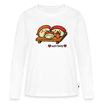 Famille sushi heureuse - T-shirt manches longues Premium bio Femme - blanc - Devant - Julia (174cm)