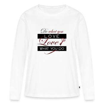 Do_what_you_love - T-shirt manches longues Premium bio Femme - blanc - Devant - Julia (174cm)