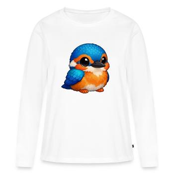 martins-pêcheurs - T-shirt manches longues Premium bio Femme - blanc - Devant - Julia (174cm)