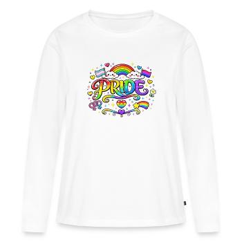 Orgueil L’amour est l’amour - T-shirt manches longues Premium bio Femme - blanc - Devant - Julia (174cm)