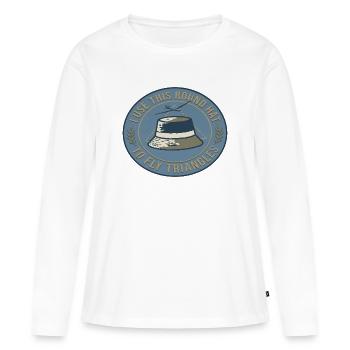 Round Hat Flies Triangles - Frauen Premium Bio Langarmshirt - Weiß - Vorne - Julia (174cm)