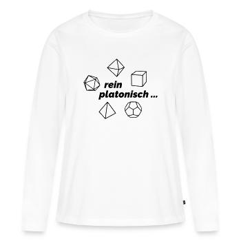 rein platonisch - Frauen Premium Bio Langarmshirt - Weiß - Vorne - Julia (174cm)