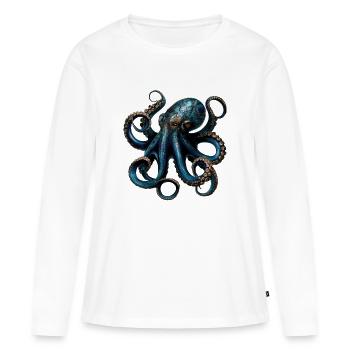 Pieuvre Pieuvre Pieuvre Calamar Mer Pieuvre mignonne - T-shirt manches longues Premium bio Femme - blanc - Devant - Julia (174cm)