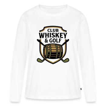 Golf d’excursion masculin des Whiskey Barrel Golf Clubs - T-shirt manches longues Premium bio Femme - blanc - Devant - Julia (174cm)