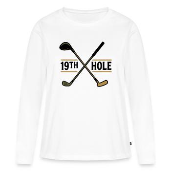 Club de golf masculin des clubs de golf du trou 19 - T-shirt manches longues Premium bio Femme - blanc - Devant - Julia (174cm)