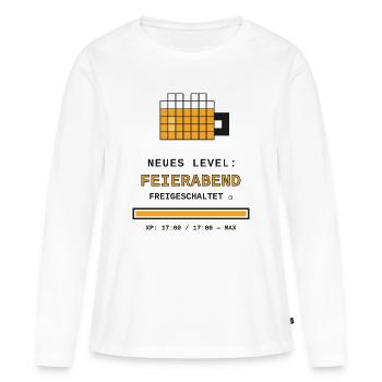 Bière de jeu après le travail - T-shirt manches longues Premium bio Femme - blanc - Devant - Julia (174cm)