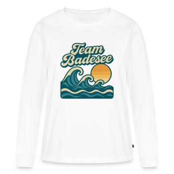 Équipe Bathing Lake Surf & Sunset - T-shirt manches longues Premium bio Femme - blanc - Devant - Julia (174cm)