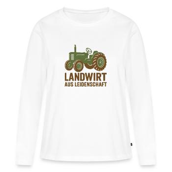 Landwirt aus Leidenschaft - Frauen Premium Bio Langarmshirt - Weiß - Vorne - Julia (174cm)