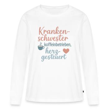 Nurse Coffee Heart Controlled - Women's Premium Organic Long Sleeve Shirt - white - Front - Julia (174cm)