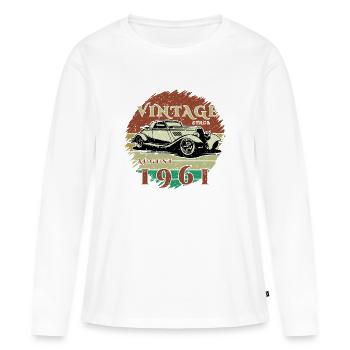65. Geburtstag - Klassiker - Vintage since 08/1961 - Frauen Premium Bio Langarmshirt - Weiß - Vorne - Julia (174cm)