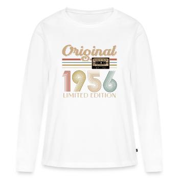 70e anniversaire, 70 ans - T-shirt manches longues Premium bio Femme - blanc - Devant - Julia (174cm)