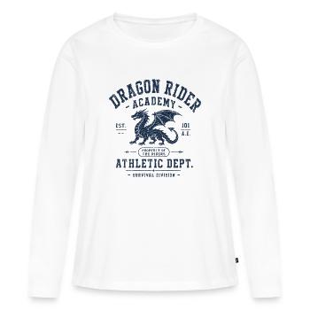 Département d’athlétisme de l’Académie des Cavaliers de Dragon Vintage - T-shirt manches longues Premium bio Femme - blanc - Devant - Julia (174cm)